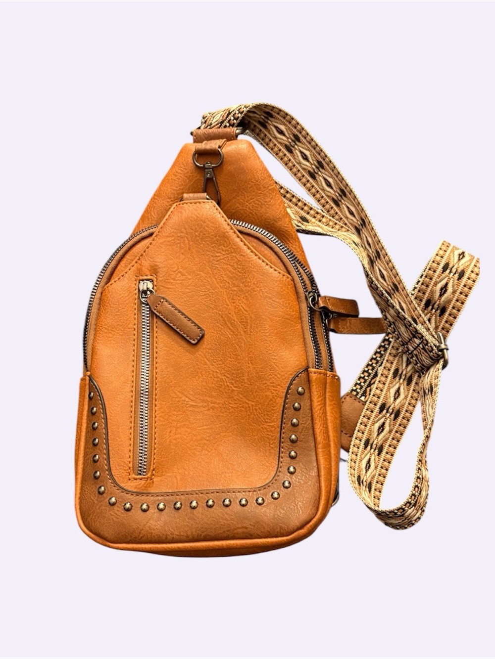 Tan & Silver Sam & Hadley Studded Sling
